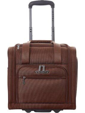15” Underseat Carry-On Luggage with USB Charging Port - Airline Approved, Brown